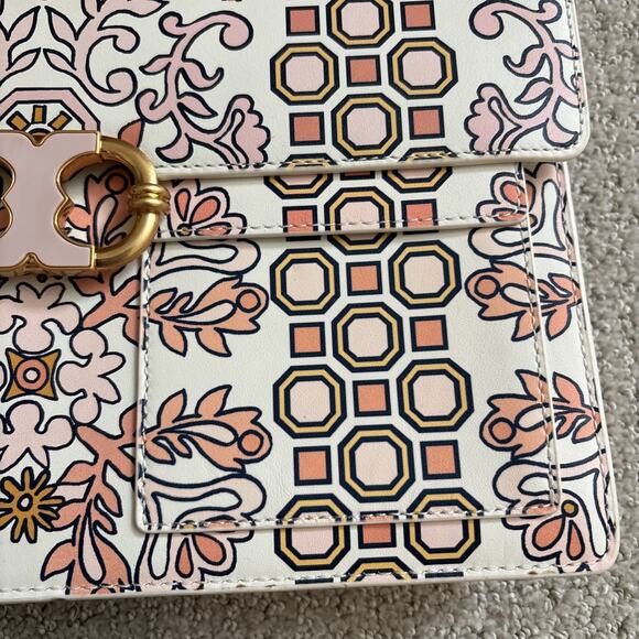 Tory Burch Gemini Link Hicks Garden Large Chain Leather Shoulder/crossbody Bag - Picture 5 of 15